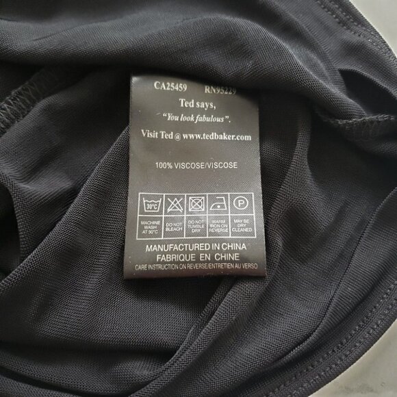 Ted Baker Skylon Black Mesh Racerback Tanks Top Semi Sheer - Picture 5 of 5